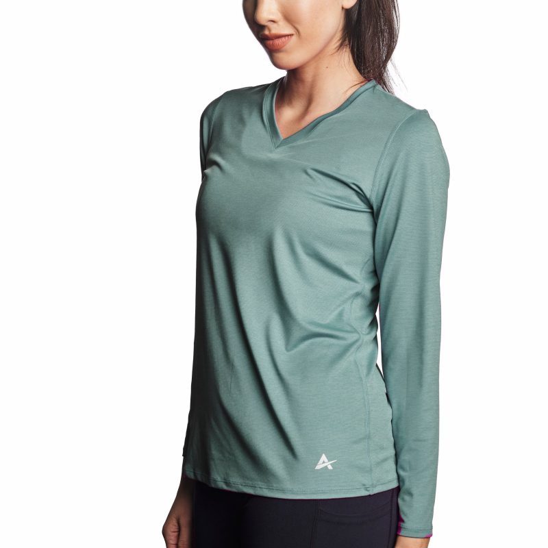 Women's Cooling V-Neck Long Sleeve T-Shirt - Image 8