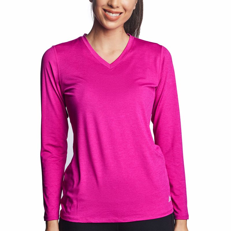 Women's Cooling V-Neck Long Sleeve T-Shirt - Image 36