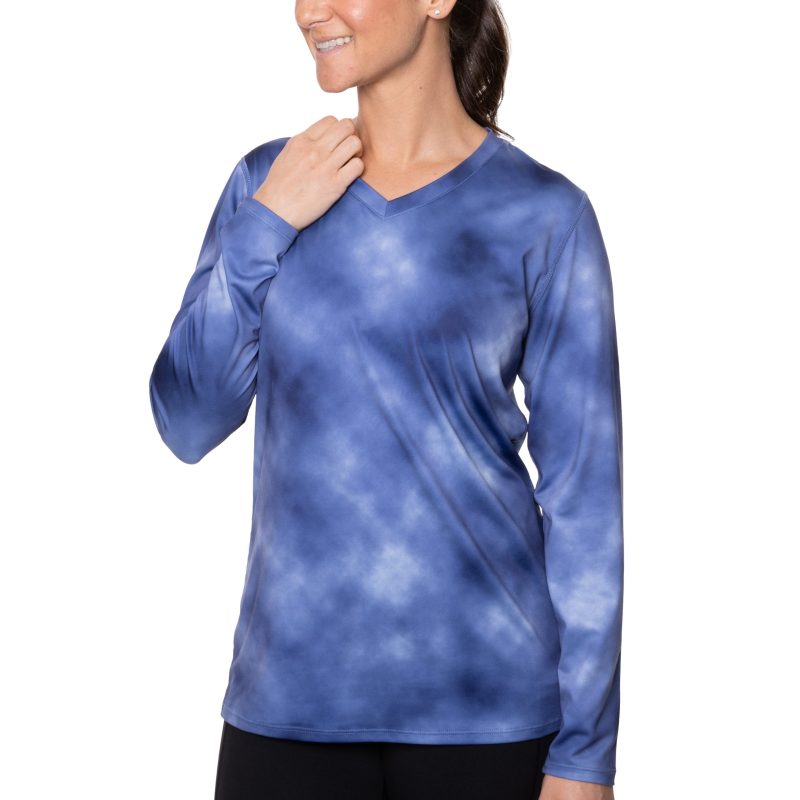 Women's Cooling V-Neck Long Sleeve T-Shirt - Image 42